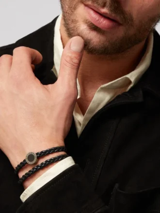 Bracciale in pelle Bvlgari Bvlgari Man
